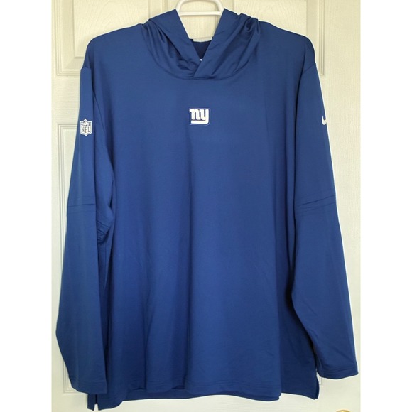 Men's 3XL NWT Nike Royal New York Giants Sideline‎ Long Sleeve Hoodie T-Shirt